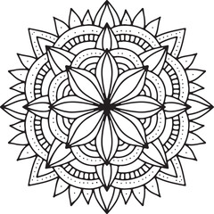 black and white flower vector mandala design