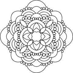 black and white flower vector mandala design