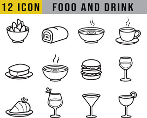 Burger icon set. Includes beef slice, cheese slice, fried egg, sauce burger, burger shop, and More. Outline icons vector collection.