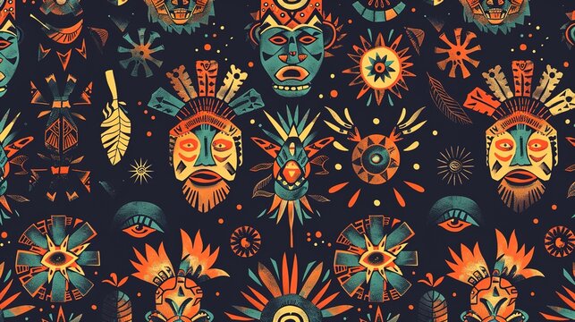 aztec seamless pattern wallpaper