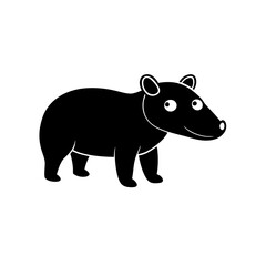 Tapir cartoon vector silhouette