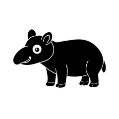 Tapir cartoon vector silhouette