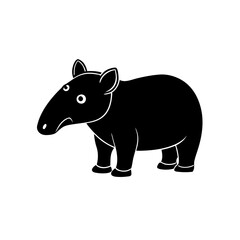 Tapir cartoon vector silhouette