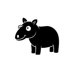 Tapir cartoon vector silhouette