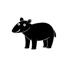 Tapir cartoon vector silhouette