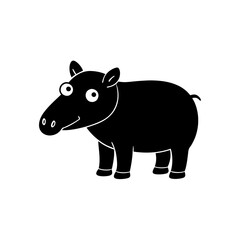 Tapir cartoon vector silhouette