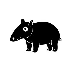 Tapir cartoon vector silhouette