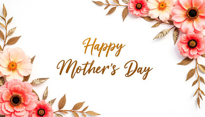 Elegant floral design with gold accents for a heartfelt Mother's Day greeting