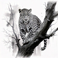  leopard climbing a tree