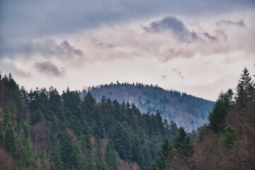 Mountain landscape, winter scenery of the Tatra Mountains