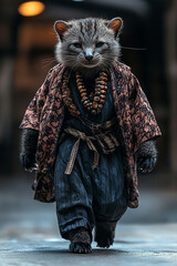 Animals wearing fashionable clothes