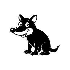 Tasmanian Devil cartoon vector silhouette