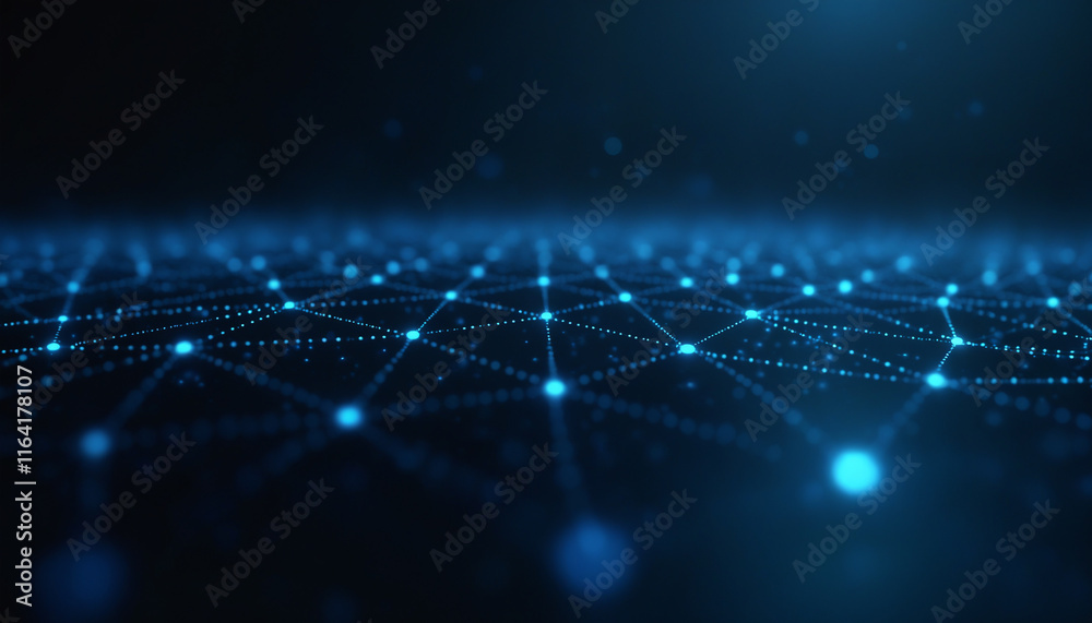 Poster digital grid network with glowing connections: a digital grid network featuring glowing connections,