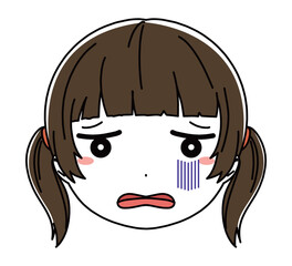 女の子の顔のアイコンイラスト