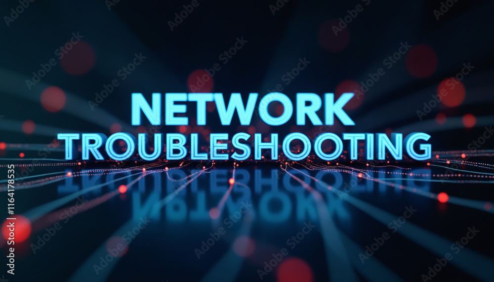 Poster network troubleshooting text in systematic grid: the phrase network troubleshooting displayed within