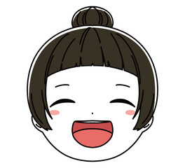 女の子の顔のアイコンイラスト