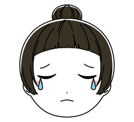 女の子の顔のアイコンイラスト