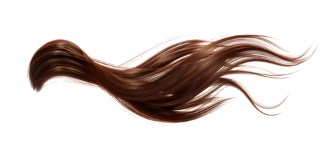 Silky hairs or woman wig hair on transparent background. Cut out png