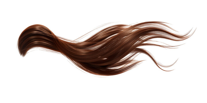 Silky hairs or woman wig hair on transparent background. Cut out png