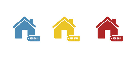 house icon, sale, on a white background, vector illustration