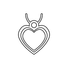 heart shaped medallion icon on white background, vector illustration