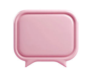 Isolated Pink Rectangular Speech Bubble Icon