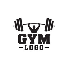 Fototapeta premium gym logo silhouette vector on a white background