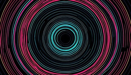 Obraz premium Abstract concentric circles vibrant neon colors design