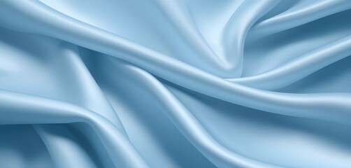 Obraz premium Close-up of flowing light-blue silk fabric
