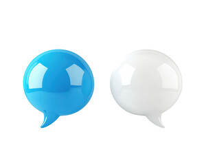 Isolated Speech Bubble Light Blue and White Duo