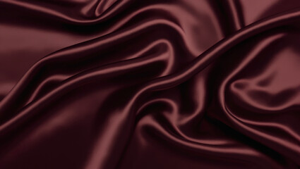 Obraz premium Luxurious brown satin fabric background with elegant folds and creases for creative designs.