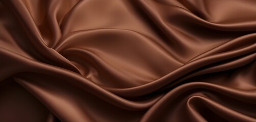 Fototapeta premium Luxurious Chocolate Brown Satin Fabric Texture