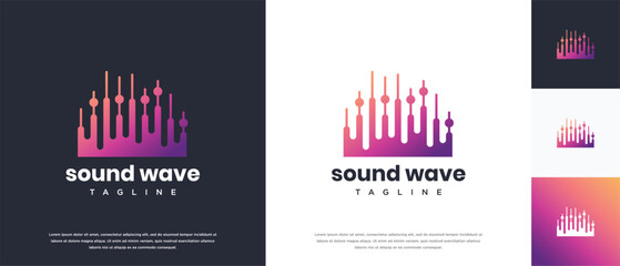 Sound wave logo design template. Music audio wave logo design vector icon