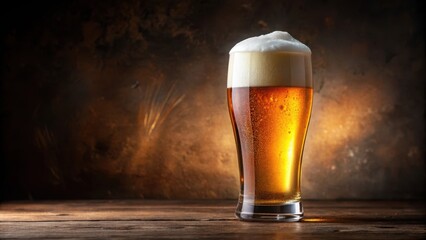 A glass filled with a rich, creamy beer
