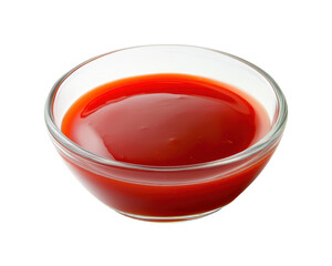 Isolated Glass Bowl of Ketchup