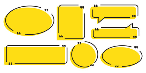 Obraz premium Quote box frame, big set. Quote text in speech bubble. Quote box icon. Blank template quote text info design boxes quotation bubble blog quotes symbols.