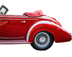 Isolated Vintage Red Car Close-up