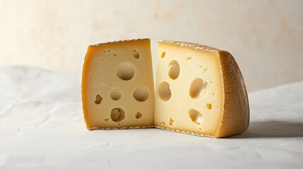 Artisan Cheese with Distinctive Holes Display