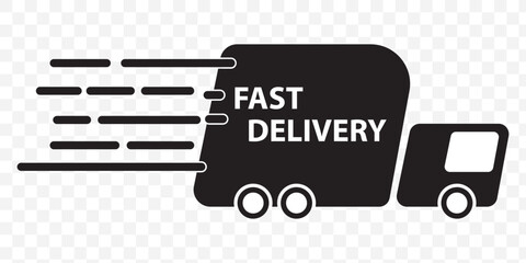 Fast shipping delivery truck icon for logistics and transportation. eps 10.