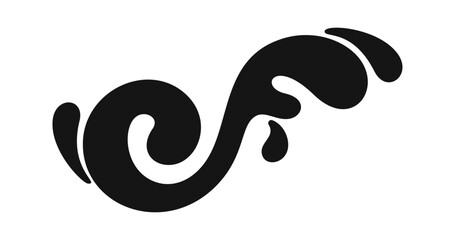 Water swirl black doodle element
