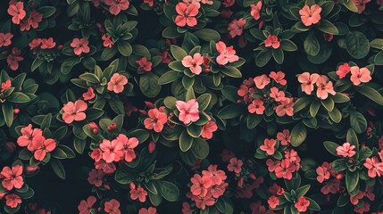 Botanical flower pattern wallpaper