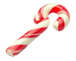 Isolated Red and White Hooked Candy Cane