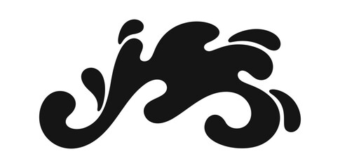 Fluid wavy splash doodle element