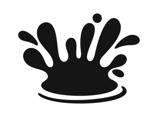 Black water splashes cascade silhouette