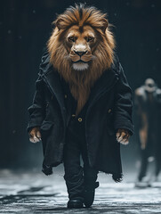 Abstract animals wearing fashionable clothes