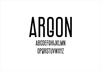 Argon font for logo and headline. Isolated vector typeset