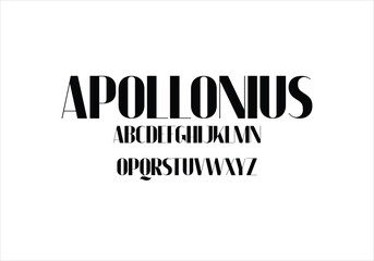 Apollonius font for logo and headline. Isolated vector typeset
