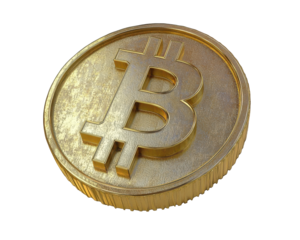 Isolated Gold Bitcoin Coin