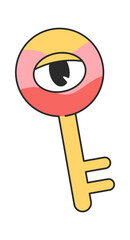 Groovy key comic opened eye