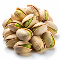 stock of pistachio with white background